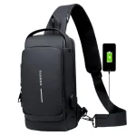 Sac à dos moto petite taille badoulière antivol avec port USB noir Sac à dos moto petite taille badoulière antivol avec port USB noir