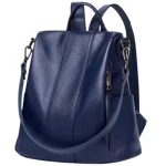 Sac à dos pour femme de ville en cuir bleu Sac à dos pour femme de ville en cuir bleu