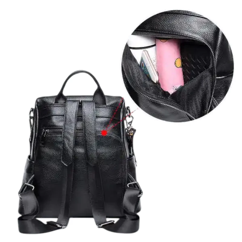 Sac à dos pour femme de ville en cuir interieur