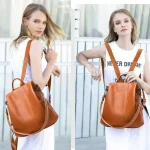 Sac à dos pour femme de ville en cuir porté marron Sac à dos pour femme de ville en cuir porté marron