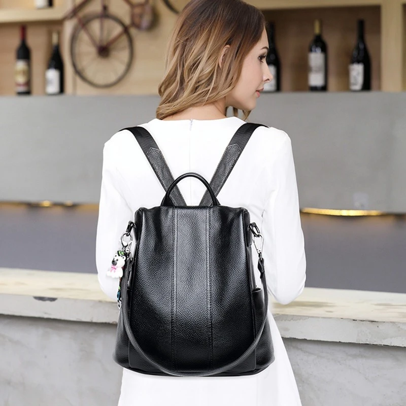 Sac à dos pour femme de ville en cuir porté