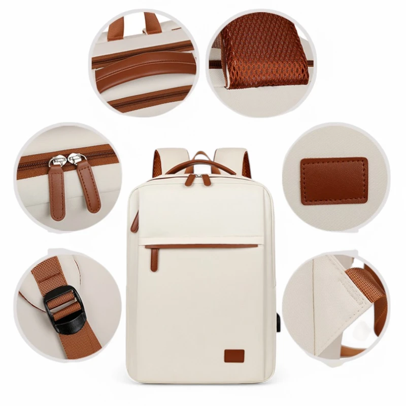 Sac à dos pour femme mode léger et pratique avec port USB détails
