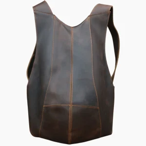 Sac à dos pour femme original en cuir véritable style urbain Café
