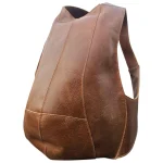 Sac à dos pour femme original en cuir véritable style urbain marron Sac à dos pour femme original en cuir véritable style urbain marron