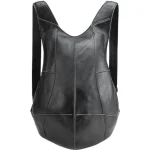 Sac à dos pour femme original en cuir véritable style urbain noir Sac à dos pour femme original en cuir véritable style urbain noir