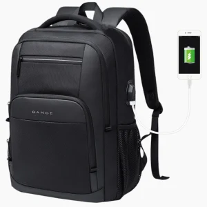 Sac à dos pour homme d'affaire polyvalent et résistant avec port USB noir