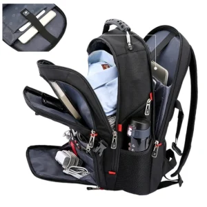 Sac à dos pour homme grand volume résistant et imperméable ouvert