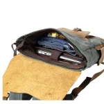 Sac à dos pour homme look vintage en toile cirée et cuir imperméable interieur Sac à dos pour homme look vintage en toile cirée et cuir imperméable interieur