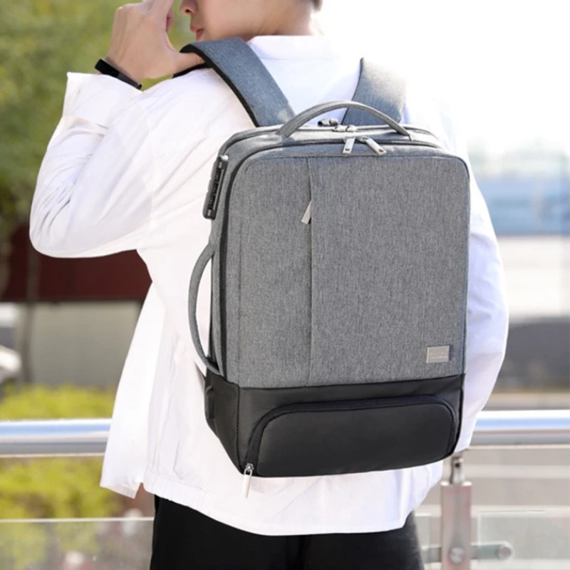 Sac à dos pour homme pour ordinateur imperméable avec port USB porté