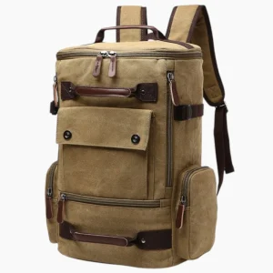 Sac à dos pour homme pour voyage vintage pratique et robuste kaki