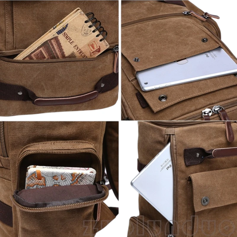 Sac à dos pour homme pour voyage vintage pratique et robuste poches