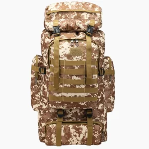 Sac à dos randonnée 80L imperméable ultra résistant pour aventuriers beige