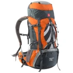 Sac à dos randonnée ergonomique avec grande capacité et housse imperméable orange Sac à dos randonnée ergonomique avec grande capacité et housse imperméable orange
