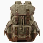 Sac à dos randonnée toile vintage imperméable idéal pour baroudeurs vert Sac à dos randonnée toile vintage imperméable idéal pour baroudeurs vert