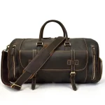 Sac de voyage en cuir bandoulière café Sac de voyage en cuir bandoulière café