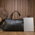 Sac de voyage en cuir noir taille Sac de voyage en cuir noir taille
