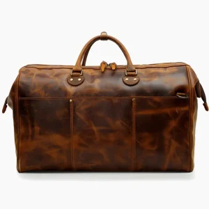 Sac de voyage en cuir pour homme elegant marron