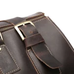 Sac de voyage en cuir vintage détail Sac de voyage en cuir vintage détail