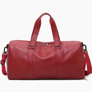 Sac week-end femme cabine style polochon rouge