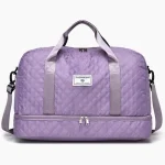 Sac week-end matelassé avec séparation humide et sèche violet Sac week-end matelassé avec séparation humide et sèche violet
