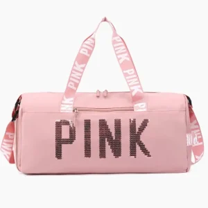 Sac week-end rose imperméable pour femmes