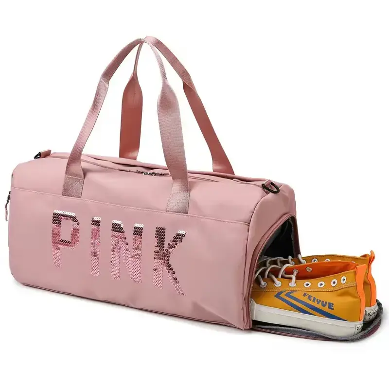 Sac week-end rose imperméable pour femmes chaussures