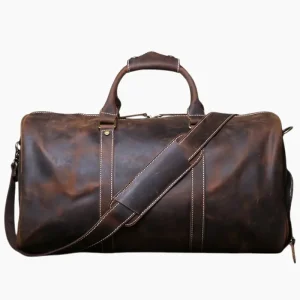 sac de voyage en cuir 50cm couleur café