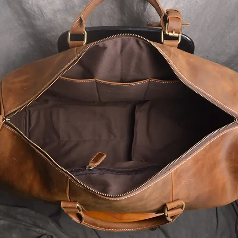 sac de voyage en cuir 50cm interieur