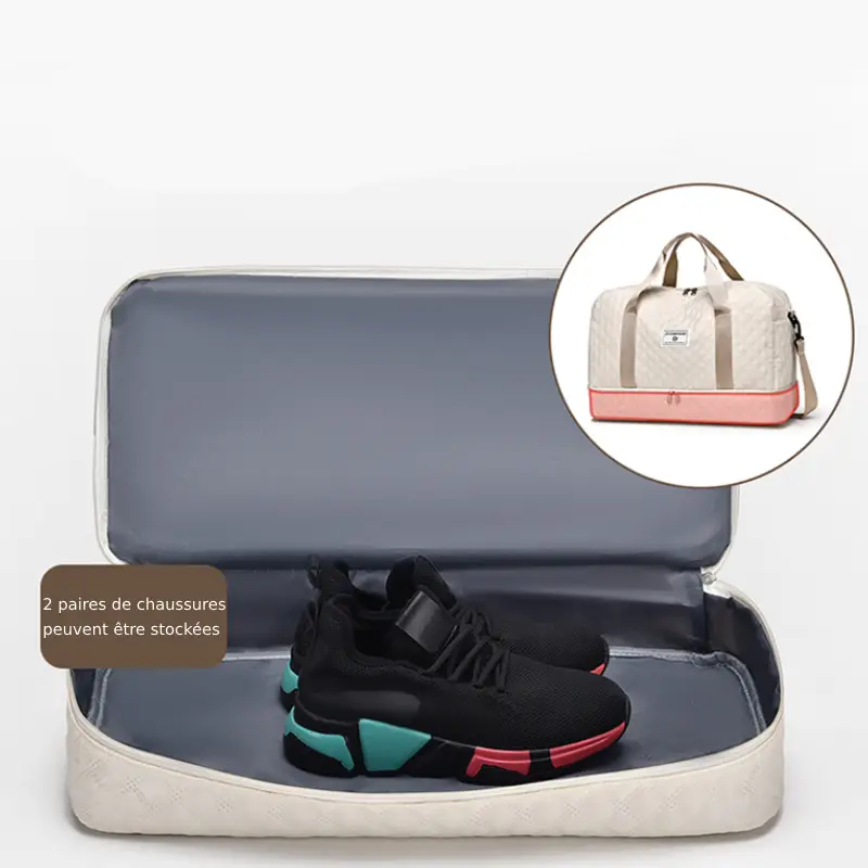 valiseSac week-end matelassé avec séparation humide chaussures