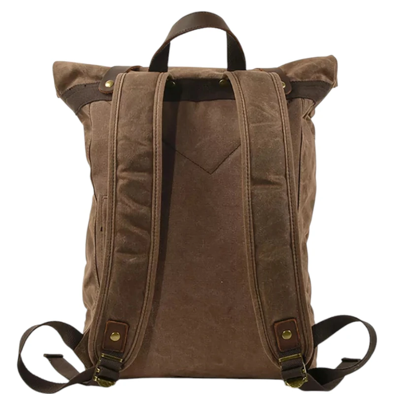 vertSac à dos randonnée vintage en toile imperméable pour aventuriers bretelles