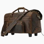 Bagage cabine cuir véritable élégant résistant brun vieilli Bagage cabine cuir véritable élégant résistant brun vieilli