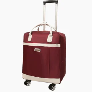 Bagage cabine femme avec roulettes pratique et imperméable bordeau