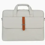 Pochette ordinateur avec poignée et bandoulière gris clair