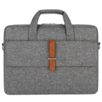 Pochette ordinateur avec poignée et bandoulière gris foncé