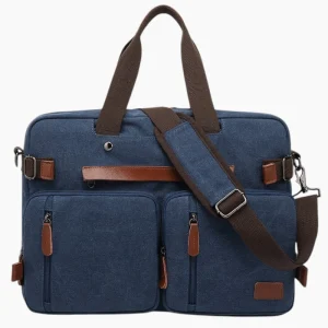 Pochette ordinateur sac à dos convertible bleu