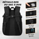 Sac de basket à dos pratique avec rangement chaussures détails dos