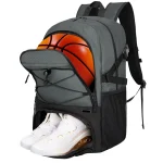 Sac de basket à dos pratique avec rangement chaussures gris