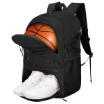 Sac de basket à dos pratique avec rangement chaussures noir