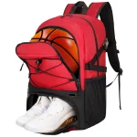 Sac de basket à dos pratique avec rangement chaussures rouge