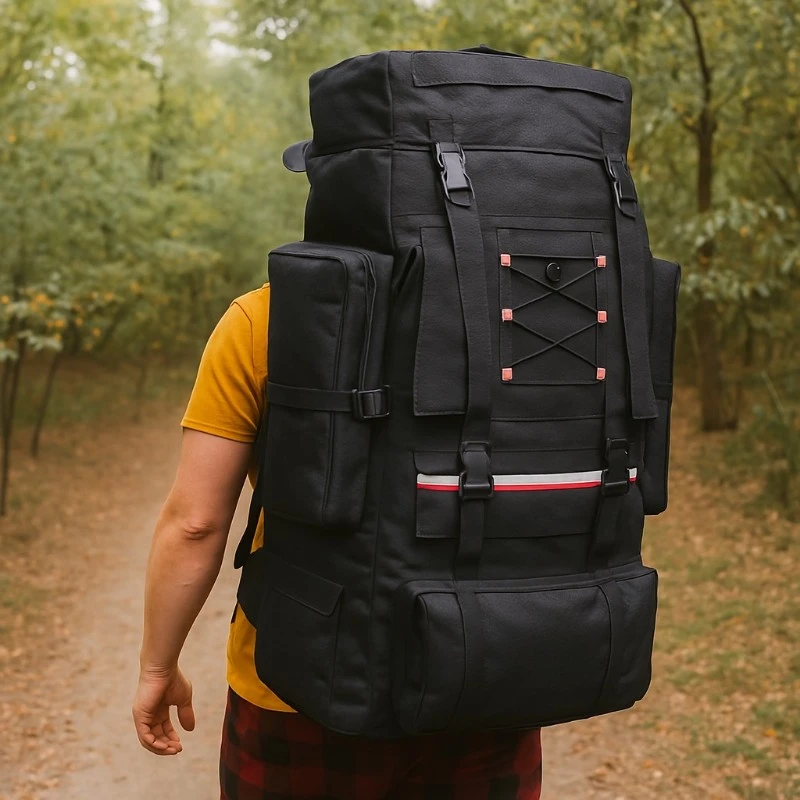 Sac de randonnée 120 litres idéal pour l’aventure et l’exploration porté par homme