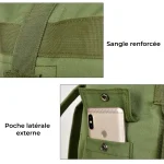Sac de randonnée 80 litres tactique ultra-résistant détails externes Sac de randonnée 80 litres tactique ultra-résistant détails externes