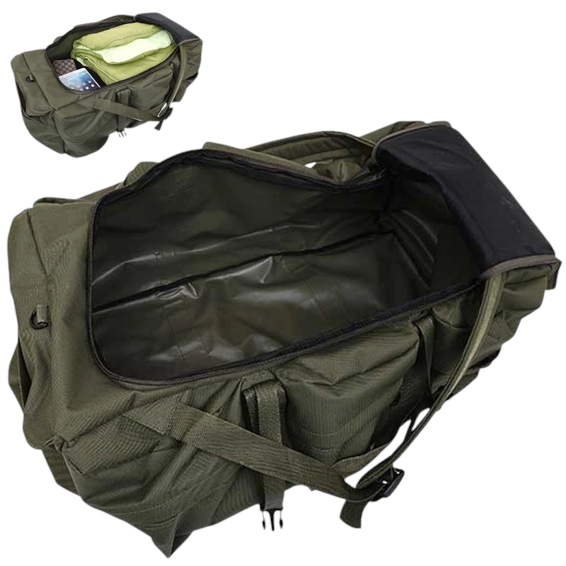 Sac de randonnée imperméable tactique et résistant ouvert