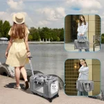Sac de transport pour chat à roulettes pratique lifestyle