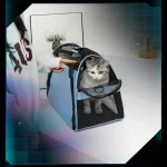 Sac de transport pour chat avec bandoulière chat et sa maitresse Sac de transport pour chat avec bandoulière chat et sa maitresse