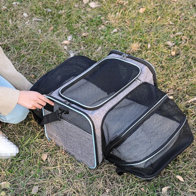 Sac de transport pour chat extnsible déplié