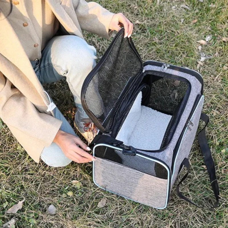 Sac de transport pour chat extnsible ouverture haut