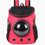 Sac de transport pour chat hublot astronaute rouge Sac de transport pour chat hublot astronaute rouge