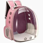 Sac de transport pour chat transparent rose Sac de transport pour chat transparent rose