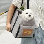 Sac de transport pour chien avec bandoulières porté épaule Sac de transport pour chien avec bandoulières porté épaule