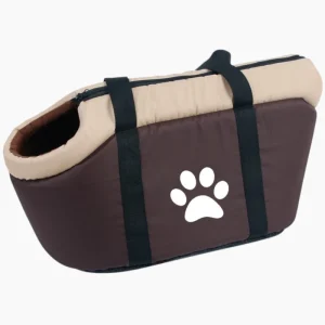 Sac de transport pour chien design et moelleux café